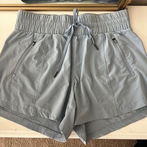 All In Motion Women's Stretch Mid-Rise Shorts Light Blue